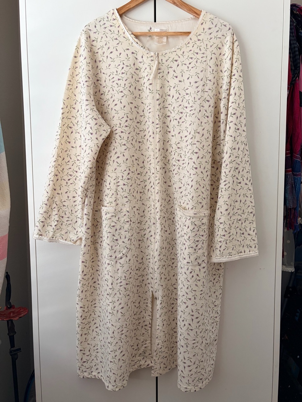 Secret Treasures Cream Floral Zip-Front Kids Sleepsuit